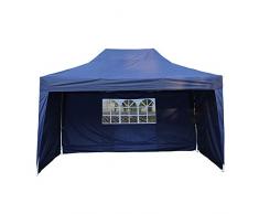 Homcom Tonnelle Tente de Reception Pliante pavillon chapiteau Barnum 3 x 4,5 m Bleu