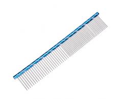 Yunt Peigne de Toilettage en Acier INOX pour Chien Chat Simple Range 19cm (Bleu)