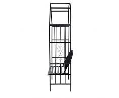 vidaXL Arche de Jardin avec Banc en Métal Forgé Pergola Arceau à Rosiers