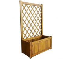 vidaXL Jardinière avec treillis Bois massif dacacia Bac à Fleur Pot de Plante