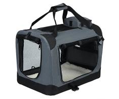 EUGAD 0112HT Cage de Transport en Oxford Sac de Transport Pliable pour Chien ou Chat,Gris 60x42x42cm