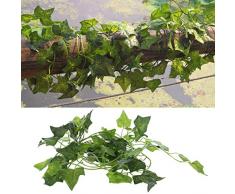 Yanhonin Decor Terrarium - Vigne Feuilles Artificiel Plante Décoration pour Reptiles Amphibiens(2m)