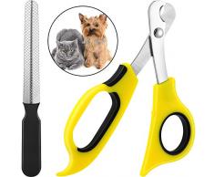 Coupe-Ongles Chat Coupe-Ongles Animaux de Compagnie Coupe-Griffe de Chat Ciseaux à Griffes Animaux de Compagnie avec Outil de Toilettage Animaux pour Chiot Chaton Petits Animaux (Jaune et Noir)