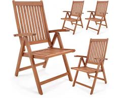 Set de 4 chaises pliantes Vanamo en bois deucalyptus chaise de jardin fauteuil de jardin pliable