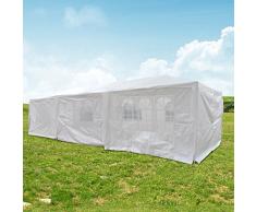 Qisan Canopy Tente Carport Gazebos Marquee Auvent 10 X 30-pieds Domaine Carport avec des flancs, (blanc)