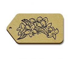10 x 'Petite Arbuste avec des Fleurs' etiquettes de bagage / cadeau en bois (TG00004066)