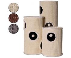 Dibea Tonneau Griffoir Colonne avec Sisal pour Gratter/Plateau avec Peluche pour Chat Beige Haut 100 cm