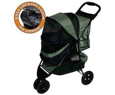 Pet Gear Édition Spéciale Happy Trails Poussette sans Glissière Charge Maximale 20,5 kg pour Chat/Chien Sauge 64,7 x 28 x 52 cm