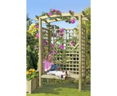 Directachat56 PERGOLA avec Banc en EPICEA Massif, MODÈLE JYVA