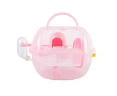 ASUMAN Portable Hamster Voyage Cage de Voyage Pratique en Plastique Durable Hamster Habitat Maison Maison avec Tongs et Réservoir pour Gerbille Hamster Petit Animal