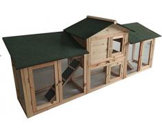 MaxxPet Warre Clapier Lapin - Cage pour Petit Animal - 204 x 45 x 84 cm