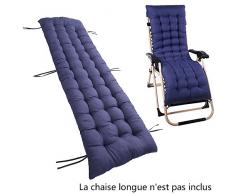 willkey Coussin Mat Coussin Bain de Soleil pour Lounge Fauteuil Chaise Transat de Jardin Fauteuil Relax épais Outdoor Assise 160 * 48 * 5 CM (Navy Blue)