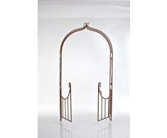 CLP Arche de Jardin avec portillon VIOLA, Gloriette jardin, Arche avec portillon exclusive revêtue de métal, marron antique