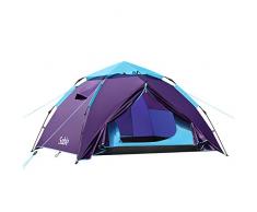 Sable Tente Camping 3 à 4 Personnes, Tente Dôme Pop-up Imperméable pour Les Randonnée en Plein Air et sur la Plage, avec Installation Facile, Bleu 210 x 190 x 120 cm