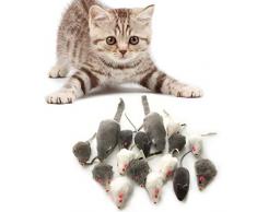Souris en Peluche, PietyPet 16 Pièces Peluches Souris Jouets pour Chat Chaton Animaux Domestiques Toys - 3 Taille Différente
