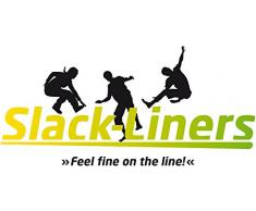 Slack-liners Sangle de slackline classique à cliquet Jaune Largeur 50 mm Longueur 15 m