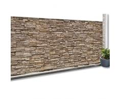 IDMarket - Brise Vue occultant 1,8 x 10m Motif Pierre 160 GR/M²