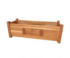 vidaXL Bois dAcacia Jardinière Bac à Fleurs Cache-Pot de Jardin Pot de Plante