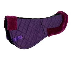 Rhinegold Tapis de selle Confort Demi Pad, cheval Pony Pad – Toutes les tailles de couleurs – Fausse fourrure (poney, Violet)