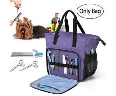 Teamoy Sac de Transport pour Fournitures de toilettage pour Chien, Sac de toilettage pour Chien, Outil de démêlement et Autres Produits de toilettage pour Animaux de Compagnie, Violet