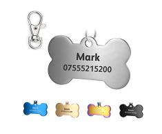 KSZ Médaille Chien et Chat Identification Gravure Personnalisé Prénom Adresse Tel en Acier Inoxydable avec Service Gratuit de Gravure pour