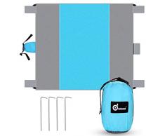 Odoland Tapis de Plage Tapis de Pique-Nique Couverture de Poche Portable Léger Imperméable, Bâche Housse de Rangement Compacte pour Camping Jardin Randonnée Parc Voyage Plage