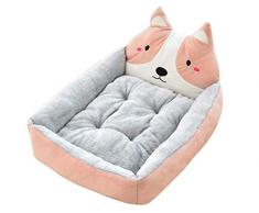 GUOCU Fournitures Animaux Lit Chien Coussin Oreiller de Dessin Animé Amovible Coussin Lavable Panier Chien Rouge XL