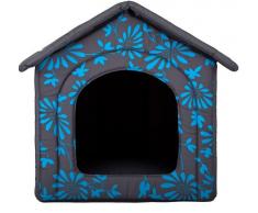 Hobbydog Panier pour Chien ou Chat en Forme de Niche Motifs Fleurs Bleues