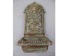 Linoows Sschwerer Fontaine Murale Fonte, Vert / Braun, Mur Fontaine Résistant aux Intempéries, 65 CM