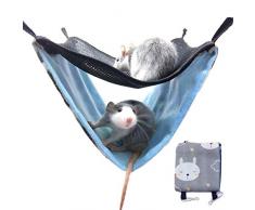 EZIZB Hamac Lit Jouet avec 2 Couches Suspendu Hamac Double Couche pour Hamster Chinchilla Cochon dInde Rat Souris Ecureuil Hérisson Petit Animal Rongeurs