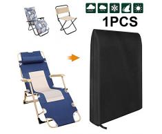 Housse Chaise Pliante Bain de Soleil Jardin Durable,Couverture Transat Fauteuil Relax Pliable Extérieur Imperméable,Bâche Protection Chaise Longue Inclinant Respirant Anti UV 93x82cm