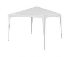 TecTake Tonnelle pour jardin, idéal pour les fêtes, campings, bières, 3 x 3 m Blanc