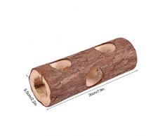 Jouet à Mâcher dexercice de Tube de Hamster de Tunnel en Bois pour Animal Lapin Furet Cochon De Guinée(M)