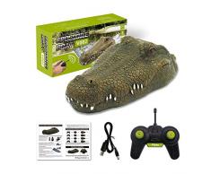 Yunt-11 12" Flottant Alligator Decoy, RC Mobile Crocodile Bateau avec hélice, Alligator Head Decoy et étang à Flotteur pour Piscine, étang, Jardin et Patio, 2.4GHz