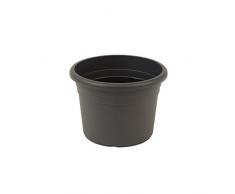 greemotion Pot de fleurs rond en plastique Ø 25cm 5L - Pot pour plantes extérieures et intérieures - Pot de jardin couleur anthracite