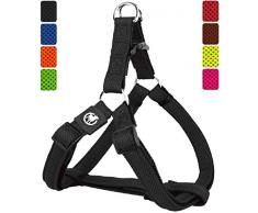 DDOXX Harnais Chien Step-in Air Mesh, Rembourrée, Réglable | Nombreuses Couleurs & Tailles | pour Petit, Moyen Gros & Grand | Harnais de Poitrine Chat Chiot | Noir, M