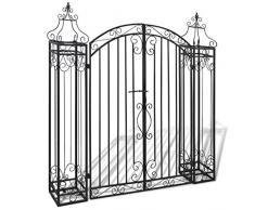 vidaXL Portillon Ornemental de Jardin Fer Forgé Portail Entrée Porte Barrière