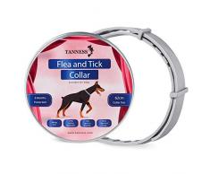 Tanness Collier Anti-puces et Anti-tiques pour Grands et Petits Chiens 63,5 cm Hypoallergénique et étanche Anti-tiques et Anti-puces pour 8 Mois de Protection