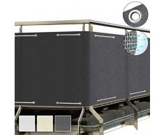 Sol Royal SolVision Brise Vue pour Balcon HB2 HDPE 500x90 cm Anthracite avec Oeillets et Cordons