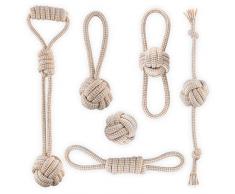 Fonpoo Jouet Chien en Coton Naturel Moelleux sûr Sain Balle Chien Accessoire Chien Lot de 6 de Jouets pour Chien (Chiot)