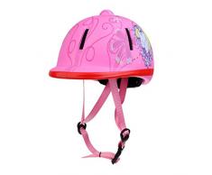 SODIAL Enfant Enfants reglable Chapeau dequitation de Cheval/Casque de Protection de la Tete equipement - Neige Rose