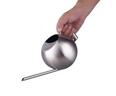 Topmail Arrosoir Sphérique en Acier Inoxydable Brossé 1L avec Longue Bouche Pot Fleur d’Arrosage pour Bonsaï Plantes Succulentes Jardin Maison Bureau Patio