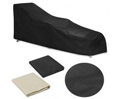 Essort Couverture de Chaise Longue, 210D Polyester Housse de Protection Imperméable pour Chaise Longue, Bâche de Protection de Jardin Bain de Soleil avec Sac de Transport, 210 * 75 * 78cm Noir