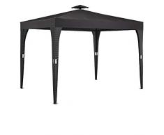 Deuba - Tonnelle de Jardin en polyrotin 3x3 m - Pavillon Tente de réception Pergola - Anthracite - Jardin Terrasse Extérieur