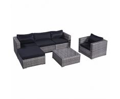 LD Meubles de jardin en polyrotin Ensemble Groupe de sièges lounge en rotin meubles de jardin en rotin