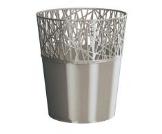 Rond cache-pot 14 cm CITY en plastique romantique style en platine