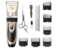Grandma Shark Dog Clippers, Tondeuse à Poils de Chien Rechargeable sans Fil à Faible Bruit Outil de toilettage Professionnel pour Animaux de Compagnie avec 6 Peignes