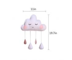 Roblue Nuages Blancs + Goutte d'or Décoration de Tente pour Enfants Fille Suspendu Accessoires de Photographie 28x50cm