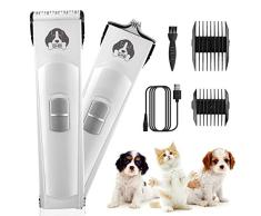 GHB Tondeuse Chien Chat Professionnelle Tondeuse Animaux Electrique Sans Fil Rechargeable avec 2 Lames pour Différentes Zones