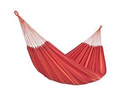 Amalyssa - Hamac Brésilien Double : Extreme Magma - Coton Bio - Rouge & Orange - Toile Résistante - Confort & Solidité - Séchage Rapide - Lavable 30° - Fabrication Artisanale